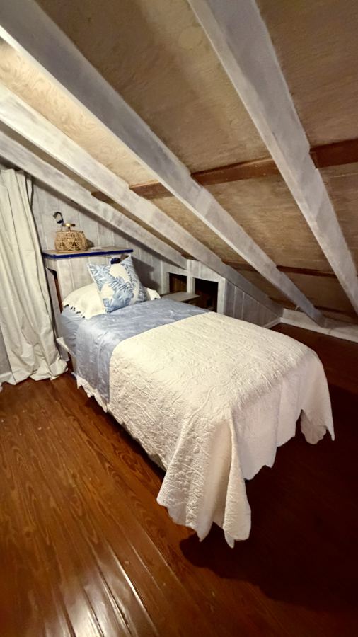 Loft bedroom with soft light